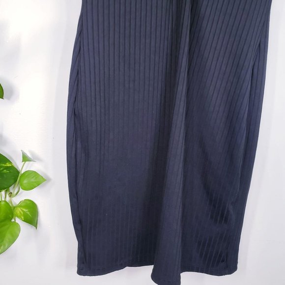 CITRUS Black Textured Sheath Mini Dress 8 MEDIUM V-Neck Front Lace-up Cap Sleeve - Picture 7 of 11